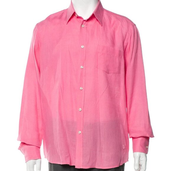 VILEBREQUIN Linen Long Sleeve Dress Shirt Size: M - Picture 1 of 3